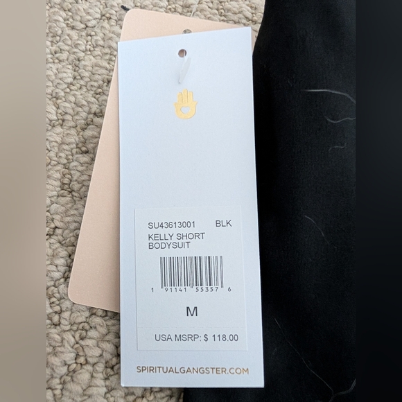 NWT Spiritual gangster Kelly Short Bodysuit black M - Picture 6 of 6